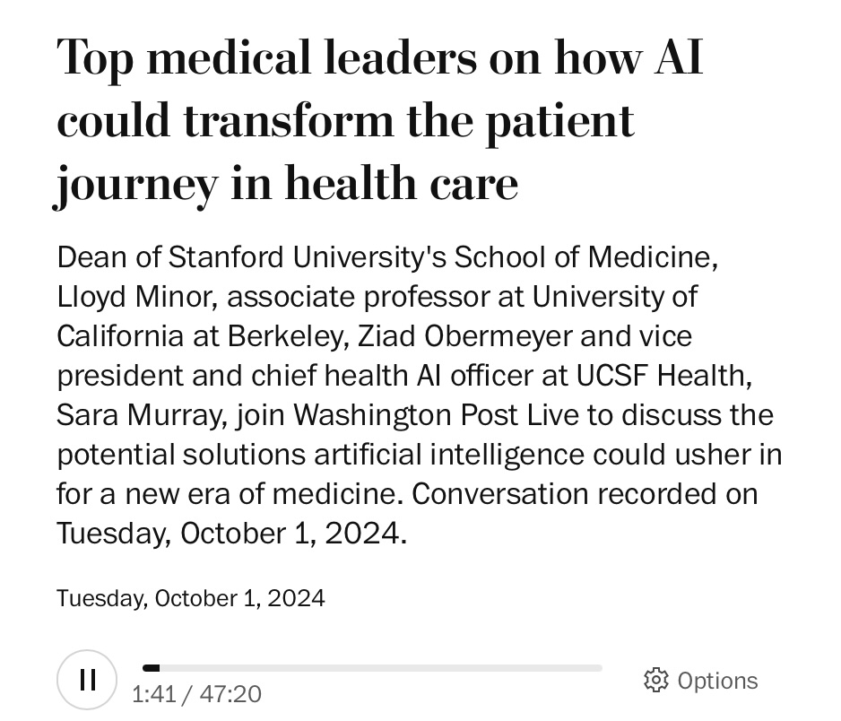 SoM Dean Minor joins Washington Post to discuss how AI can transform the patient journey in health care