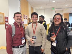 Bryan Bunning, Jacob Chang and Karen Feng pose happily at the Collaboration and Careers Forum
